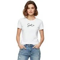 Banco T-Shirt Damen Shirt Basic Top Sommer Rundhals Smile hochwertiger Print