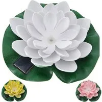 CEPEWA LED Dekolicht LED Seerose Solar 3er Set EVA PVC Ø17x6cm gelb weiß rosa schwimmend