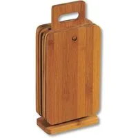 KESPER® Frühstücksbrett Schneidebrett, Bambus, (Set, 6-St), inkl. Ständer