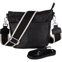 MIRROSI Umhängetasche Damen, Crossbody Bag, Echtleder Made in Italy (1 Tasche 2 Gurte oder Basic Version 1 Tasche 1 Gurt), 24x18x12cm (BXHXT)