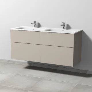 Sanipa 3way Waschtischunterbau zu Geberit Renova Plan Slim Waschtisch mit 4 Auszügen, Kaschmir-Matt SP6891U
