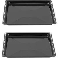 ICQN Backblech 422 x 370 x 30 mm 2er Set, Emaille, (Packung, 2-St., Doppelt), Passend für ELECTROLUX, AEG, IKEA, ZANUSSI, JUNO, ZOPPAS