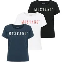 MUSTANG T-Shirt Damen T-Shirt 3er Pack Baumwolle Style Alma 3P (Packung, 3er Pack)