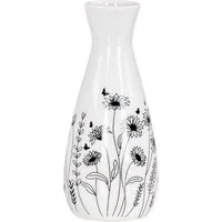 Levandeo® Dekoobjekt, Blumenvase H16cm Schwarz Weiß Dekovase Frühling Blumenwiese Ostern