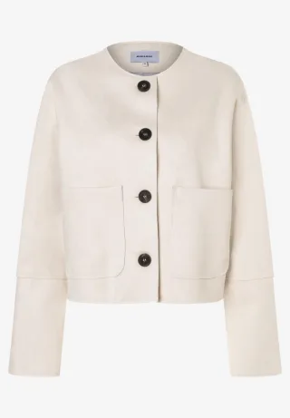 MORE & MORE - Jacke in Velours-Optik beige - Gr. - 40