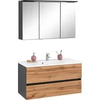 welltime Badmöbel-Set Lucca, (2-St), Breite 100,5 cm, mit direkter Beleuchtung