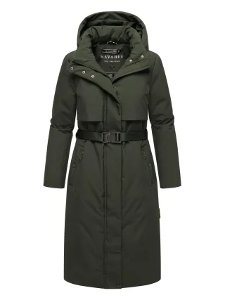 Navahoo Damen Winterparka WALDBUMMLER – wetterfest & stilvoll mit Taillengürtel