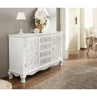 OTTO home Sideboard Rajat, Kommode aus Mangoholz mit Türfrontfräsungen, Breite 140 cm