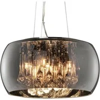 TRIO Leuchten LED Pendelleuchte Glasschirm innen mit Kristall Ø 40cm, LED wechselbar, Warmweiß, ausgefallene Lampe für über Esstisch hängend, inkl. Leuchtmittel
