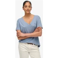 Superdry T-Shirt STUDIOS SLUB EMB VEE TEE Baumwollmischung, relaxed fit