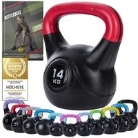 Body & Mind Kettlebell Body & Mind Kettlebell 2–20 kg – Profi Kettlebell mit Kunststoffmantel, (Profi Schwunghantel), Kraftraining Workout Gewicht (14 kg)