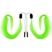 Diabolo Freizeitsport Spiel Flow Arts Jonglierset mit Chiffon-Schweif ab 5 Jahren, Poi-Spiel, UV Spiral Poi Kid 40 cm Grün - Soft Poi für Kinder