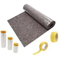 ARLI Malervlies SET: Malerset Abdeckvlies 25m², (Malerkrepp 30mm & 48mm, 1-St., + Goldband Masker 3er Set), Abdeckfolie Klebeband Renovierung