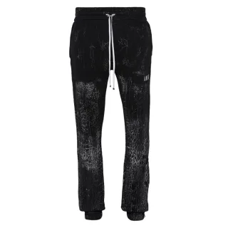 Amiri Cracked Dye Logo Schwarze Jogginghose