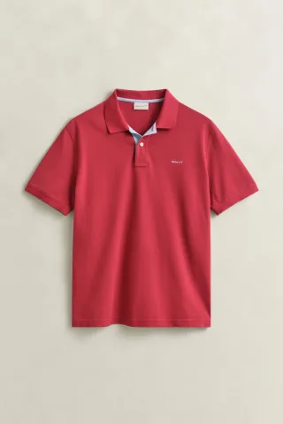 GANT - Kontrast Piqué Poloshirt muted red - Gr. - M