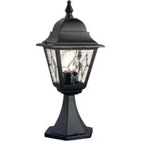 Elstead LIGHTING LED Sockelleuchte, LED wechselbar, Warmweiß, Landhausstil Außen-Laterne mit Bleiglas, Garten-Wegbeleuchtung H: 44cm