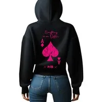 RMK Hoodie Damen Kapuzenpullover Pullover Loose Fit Oversize Pik karte