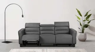 Home affaire 3-Sitzer "Carpari, 224cm, manuelle od. elektrische Relaxfunktion in 2 Sitzen" mit USB-A/C, Kopfteilverstellung, Echtleder, Kunstleder, Webstoff