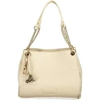 Valentino Umhängetasche, Elegante Beigefarbene Damen Schultertasche mit Multifunktionalen Detai