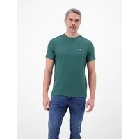 LERROS Rundhalsshirt mit Logo-Badge und in Waffle-Optik