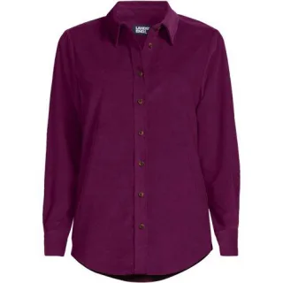Feincord-Hemdbluse für Damen, Damen, size: regular, Lila, Baumwolle, by Lands' End