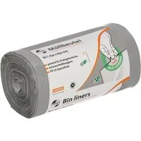 Deiss Müllbeutel FIRST PLUS pcr ®, extrem reißfest, 80 Liter, 50 Stück/Rolle, grau