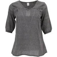 Guru-Shop Longbluse Leichte Baumwollbluse, gestreifte Boho.. alternative Bekleidung
