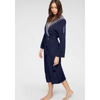 KangaROOS Damenbademantel Dalia, ideal für Sauna & Spa, Standardlänge & Überlänge, Langform, Leichtfrottier, Kapuze, Gürtel, Uni-Farben mit Streifen, Taschen, leicht, XS-3XL, auch in extra lang