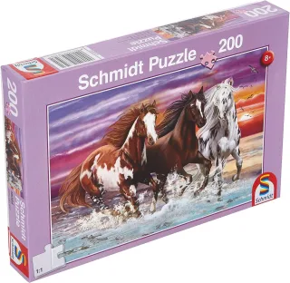 Schmidt Puzzle 56356 - Wildes Pferde-Trio [200 Teile]