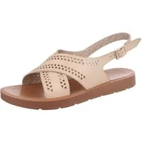Ital-Design Damen Freizeit Riemchensandalette (86706875) Keilabsatz/Wedge Riemchensandalen in Beige