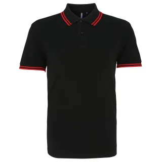 Asquith & Fox Herren Classic Fit Tipped Polo Shirt (Schwarz/Rot)