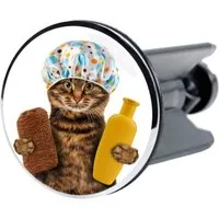Sanilo Waschbeckenstöpsel Shower Cat, Ø 4.0 cm, hochwertig, universell, mit Motiv, 100% wasserdicht