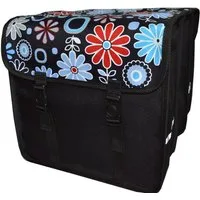 Aves-24 Fahrradtasche FAHRRADTASCHE Satteltasche Gepäckträgertasche Doppel Fahrrad 26" 28", 15. Duo Blumen (blau)