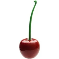Qualy Design WC-Reinigungsbürste Cherry, Toilette, Bad, WC, (Kunststoff, ca. Ø 14,3 x 38,5 cm), WC-Garnitur, Kirsche, Rot