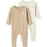 Name It Strampler NBNNIGHTSUIT 2P ZIP FF JET GIRAFFE NOOS (Packung, 2-tlg., 2er-Pack)