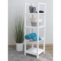 BURI Regal Regal weiß mit 4 Ablagen Badezimmerregal Handtuchregal Bücherregal