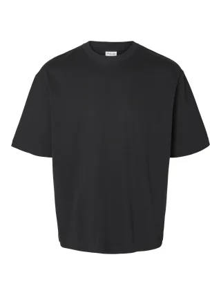 selected men - SLMLOOSEOSCAR SS O-NECK TEE NOOS Schwarz - Gr. - XL