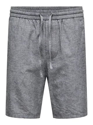 ONLY&SONS - ONSLINUS 0007 COT LIN SHORTS NOOS Dark Navy - Gr. - L