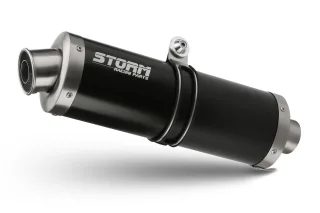 Sport Auspuff Edelstahl Oval BLACK Storm by MIVV für BMW F 800 R Bj. 2009-2019 EURO-3 / EURO-4 +ABE
