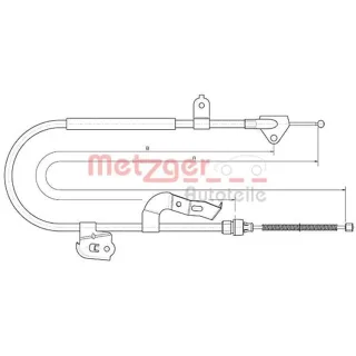 Metzger Handbremsseil hinten rechts Citroen C1 Peugeot 107 Toyota Aygo
