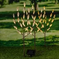 Haushalt International Gartenfigur LED Solar-Strauch, 3er Set mit warmweißen LEDs, (1 St)