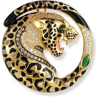 Seinerzeit FLORA & FAUNA Kettenanhänger Kiani Leoparden Anhänger / Brosche, Schmuck aus 925 Sterling Silber (Von der faszinierenden Welt der Safari und der wilden Schönheit Afrikas inspirierter Damenschmuck mit liebevoll gestaltetem Tiermotiv – ein b