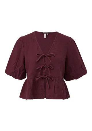 Q/S designed by - Bluse mit Schleifen-Details rot - Gr. - 36