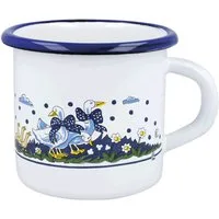 EUROHOME Becher Kaffeetasse 600 ml - Stilvolle Emaille Teetasse - Kaffee Becher, 1-tlg., Email, Vielseitiger Glühweinbecher für Kaffee und Tee