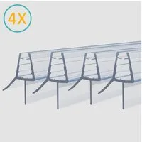 Boromal Duschdichtung 2 4 Stück Ersatzdichtung Wasserabweiser für 4/5/6mm Glas, L: 100 cm, (Schwallschutz, 4-St., für Glastür Duschtür Duschkabine), mit zwei Lippen