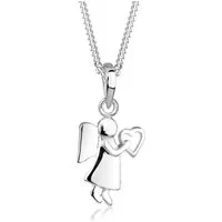 Elli Kette mit Anhänger Engel Herz Glücksbringer Symbol Schmuck Geschenk 925 Silber, Engel