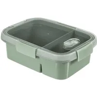 Curver Lunchbox DUAL Smart To Go Eco Line Lebensmittelbehälter, Polypropylen, Auslaufsicherer Deckel, Ventil im Deckel, zwei Fächer 0,6L + 0,3L