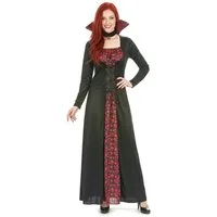 JADEO Kostüm Aristokratische Vampirdame Halloweenkostüm schwarz-rot