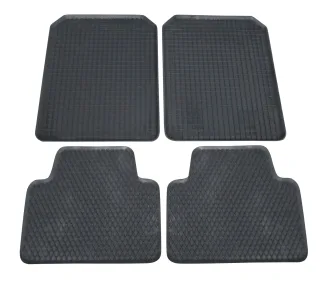 4x Gummi Fußmatten Gummifußmatten HOHER RAND Autoteppich SET VORN HINTEN Schwarz