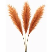 Kunstgras Pampasgras Deko Künstlich XXL Pampasgras Braun - Terracotta Pampasgras, Layba, Höhe 100 cm, 3 Stiele Pampas Hell Orange ~ Terracotta